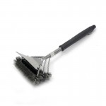 Щетка LoveGrill для гриля тройная со шкребком, нержавеющая сталь